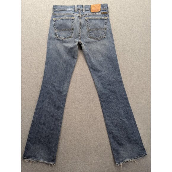 Lucky Brand Jeans Womens 6 28 Blue Sundown Jean Dungarees Flare Distressed USA - Picture 9 of 16